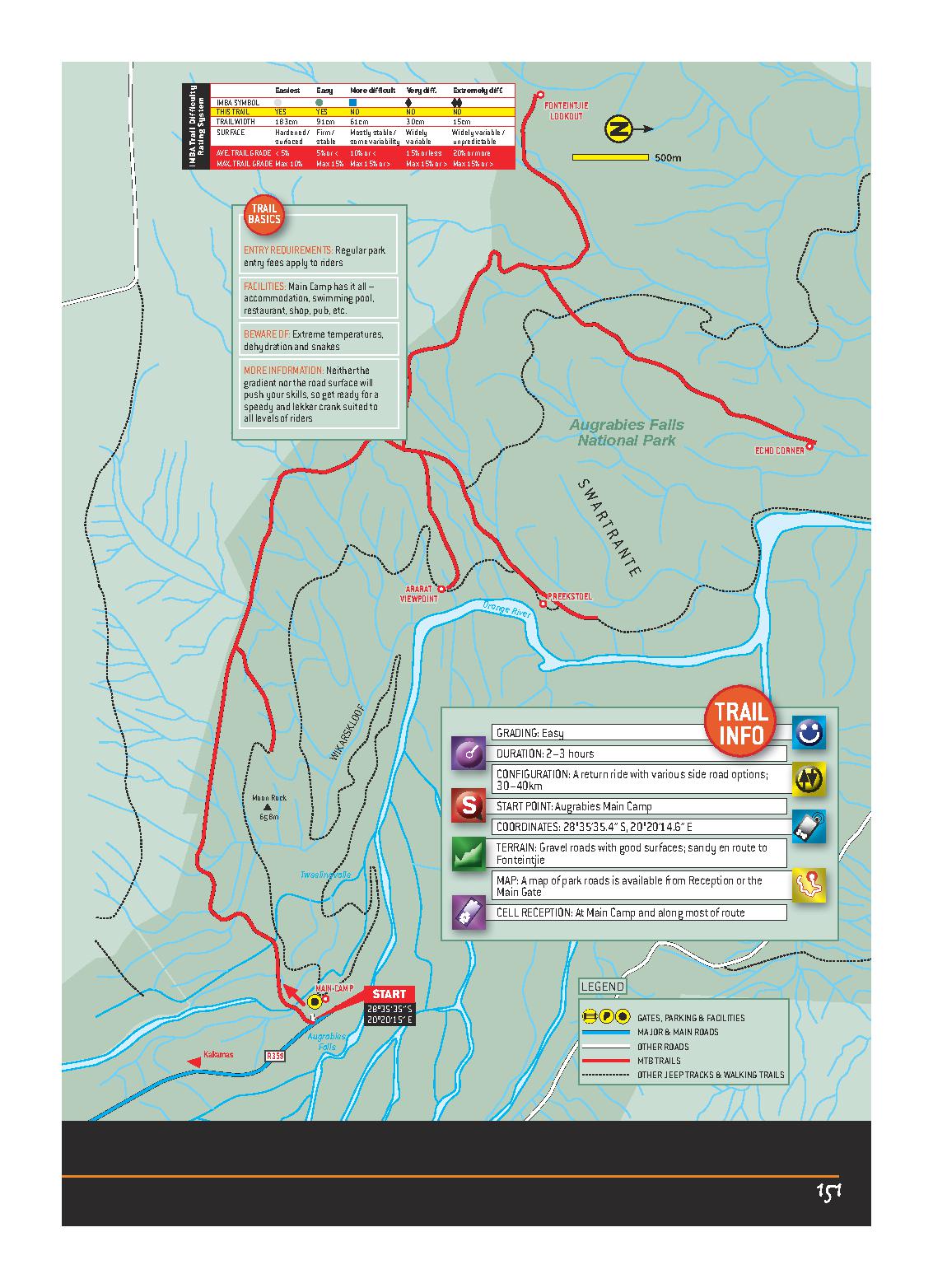 Augrabies Falls National Park NORTHERN CAPE MTB ROUTES MAP