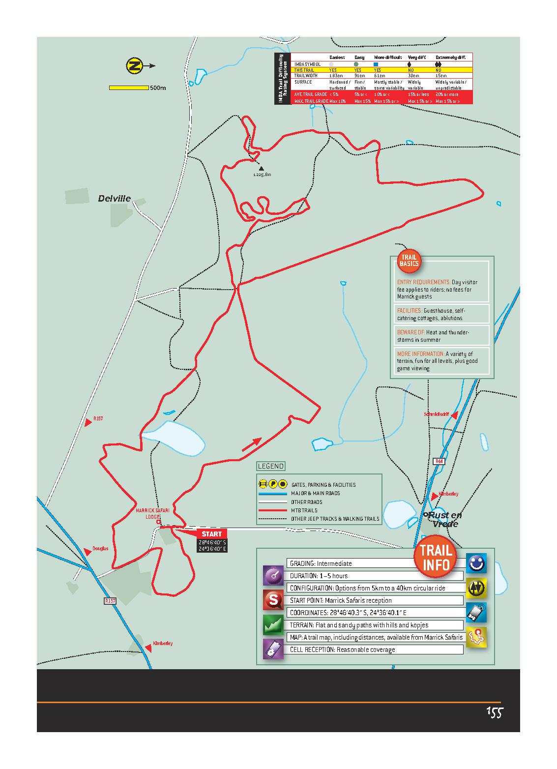 Marrick Safari Lodge KIMBERELY NORTHERN CAPE MTB ROUTES MAP