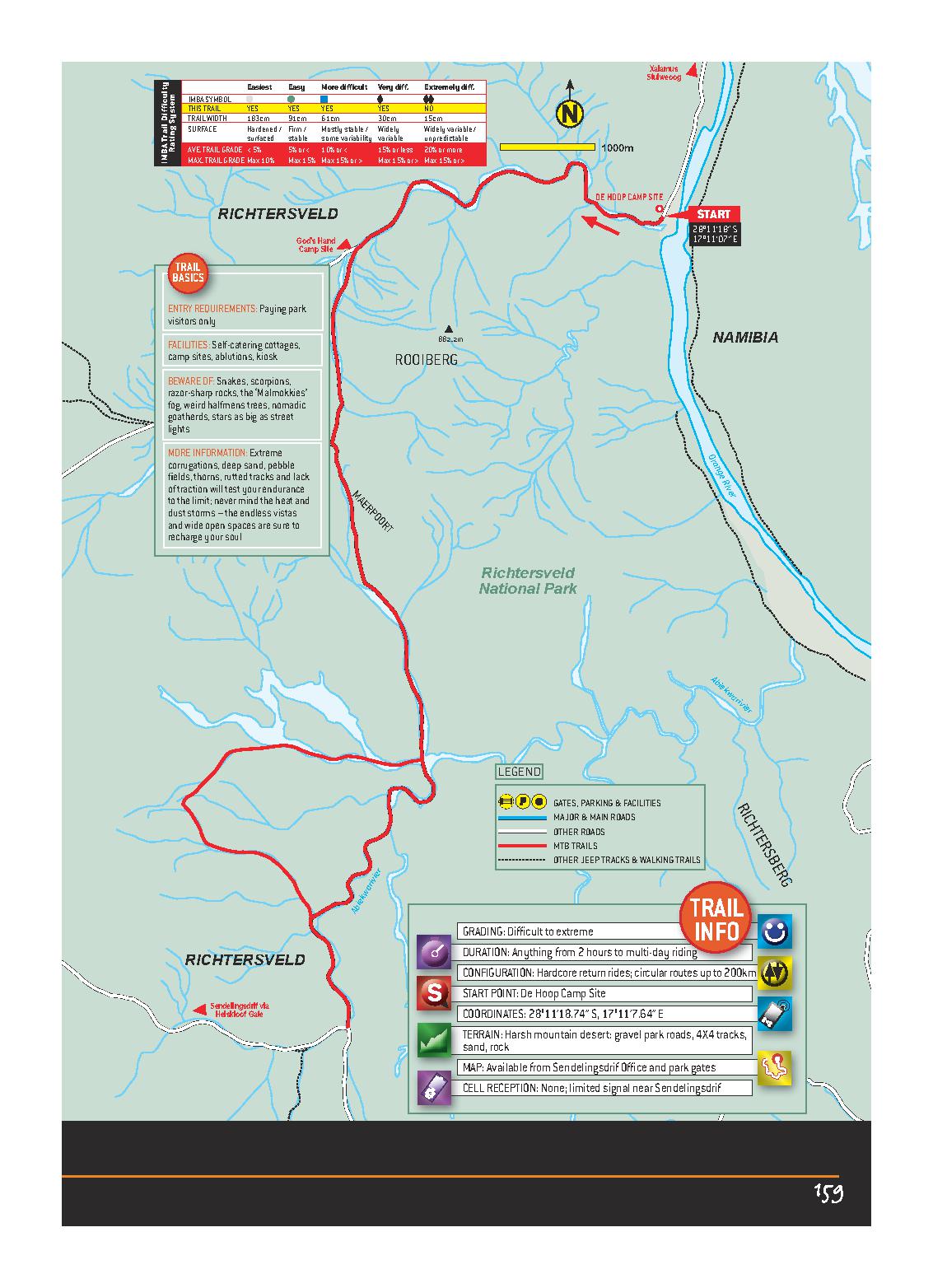 Richtersveld National Park NORTHEN CAPE MTB ROUTES MAP PG159