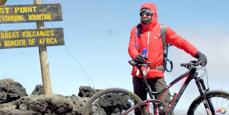 Rebecca Rusch mountain bikes to summit of Mount Kilimanjaro for charity