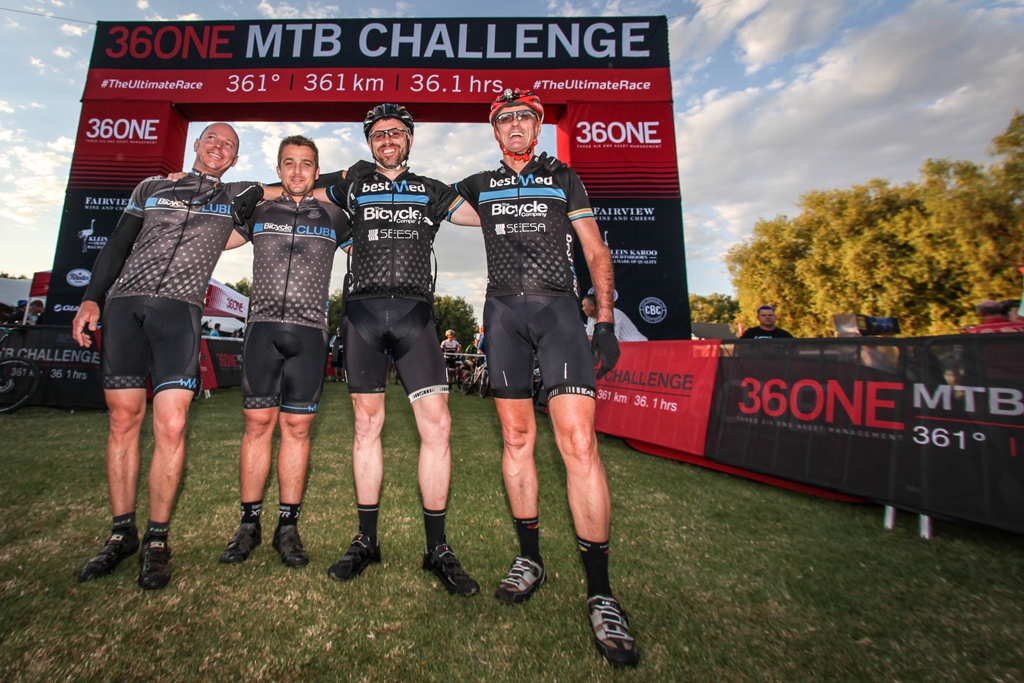The 36ONE MTB Challenge offers rider the opportunity to ride the full 361km solo, in a team of two, or as a two or four man relay team; as James Spring, Brett Stephen, Mitchell Arntzen and Carl van Maanen did in 2016. Photo by Oakpics.com.
