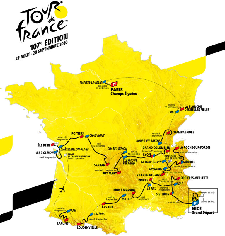 Tour de France Map 2020